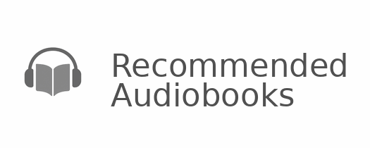 Recommended Audiobooks logo – grayscale open book with headphones and “Recommended Audiobooks